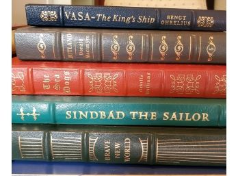 RARE Leather-bound Hardcover Easton Press Books-Vasa,Brave New World,Jutland,Sinbad The Sailor,The Sea Dogs