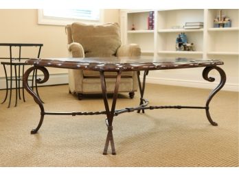 Huffman Koos Artistica Wood And Wrought Iron Coffee Table (RETAIL $586 - See Receipt)