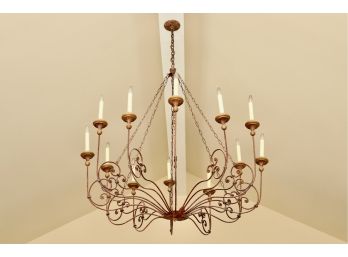 Impressive Niermann Weeks Rivoli Twelve Arm Painted Iron Chandelier (RETAIL $3,083 - See Receipt)