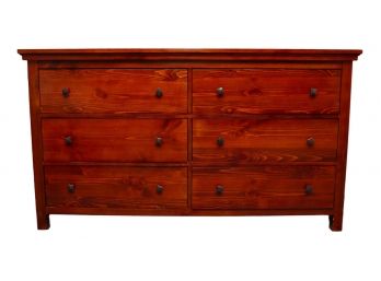 Six Drawer Dresser With Brass Drawer Pulls