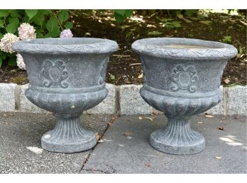 Pair Of Light Weight Decorative Garden Urn Planters