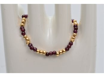 14K Yellow Gold Beaded Ball Bracelet