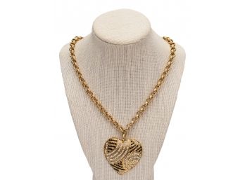 Jay Feinberg Signed Heart Pendant Necklace