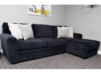 Raymour & Flanigan Sleeper Sofa With Chaise And Accent Pillows