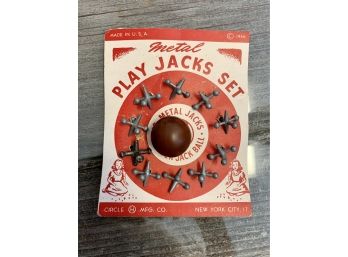 Vintage Collectible 1946 Metal Play Jacks Set