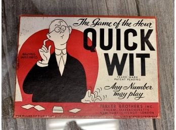 Vintage 1938 Parker Brothers Card Game Quick Wit