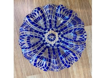 Sydenstricker Art Glass Blue Lace Bowl