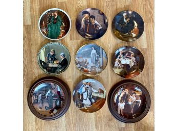 9 Norman Rockwell Collector Plates