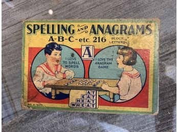 1930 Spelling And Anagrams Game
