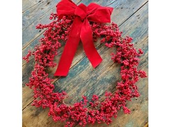 Red Wreath With Bow - 21' Diameter