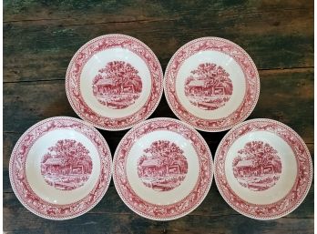 Set Of (5) Vintage Memory Lane Royal Ironstone USA  Bowls