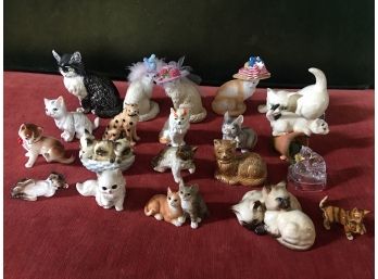 Lot Of (20) Cat Figurines