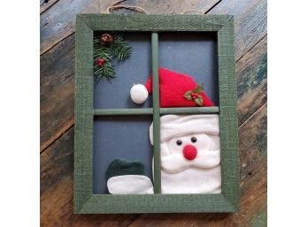 3-D Santa In The Window Wall Decor