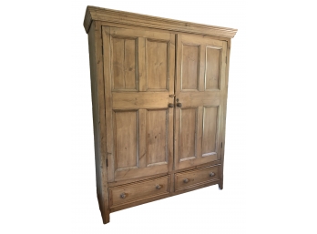 Incredible! Antique Irish Pine Armoire - Distressed Rustic Finish