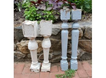 Architectural Salvage - 4 Pieces - White And Blue / Grey