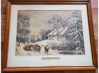 Antique Framed Print 'The Snow Storm'