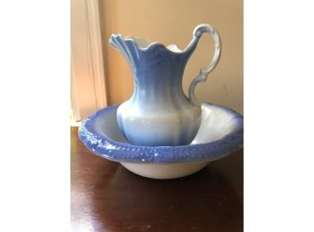 Small Vintage Wash Pitcher And Bowl - Not A Matching Set