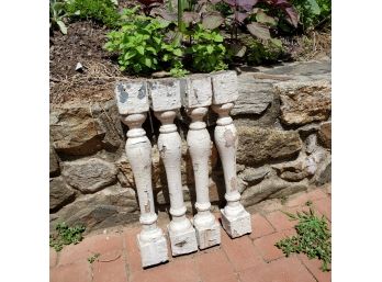 Architectural Salvage - Set Of (4) Painted Posts