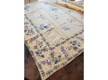 April Cornell Yellow Plaid 100% Cotton Tablecloth - 45' Square