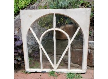 Wow! Architectural Salvage - Beautiful White Painted Arched Window With Glass