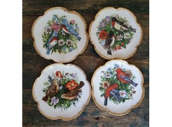 Set Of (4) Antique Made In Japan Bird Plates