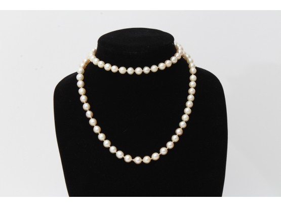 Pearl Necklace With 14K White Gold Clasp