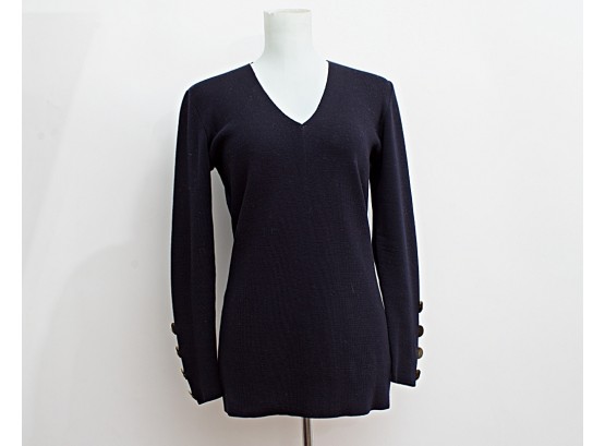 Luisa Spagnoli Wool Button Cuff Sweater