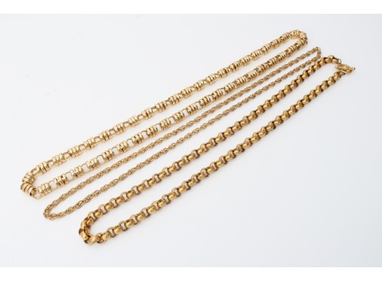 Three Large Gold Tone Chains