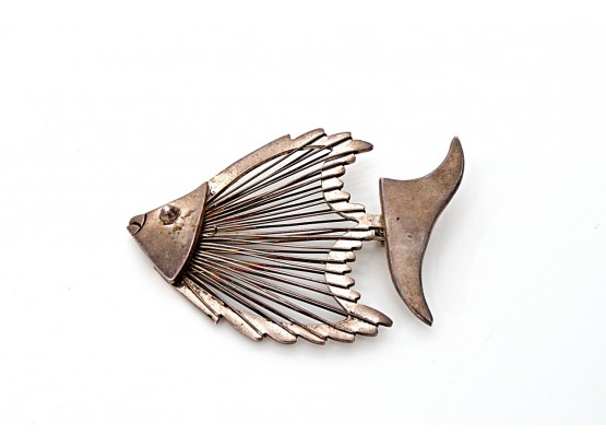Vintage Taxco Sterling Silver Fish Pin