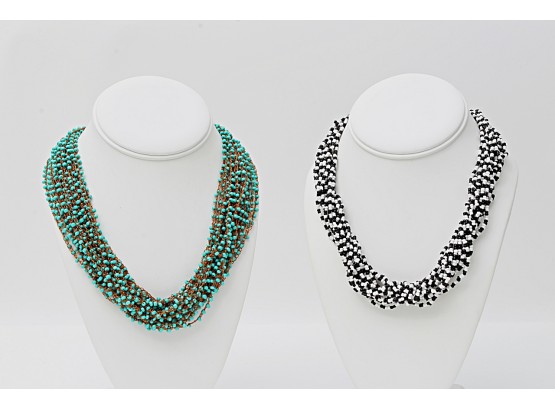Two Nice Quality Multistrand Beaded Necklaces
