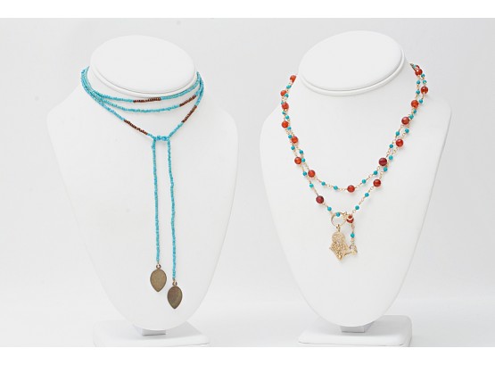 Two Beaded Lariat Necklaces