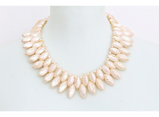 Shell & Faux Pearl Necklace