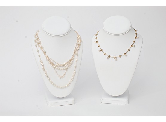 Lovely Multi-strand Seed Pearl Necklace & Quality Faux Pearl Fashion Necklace