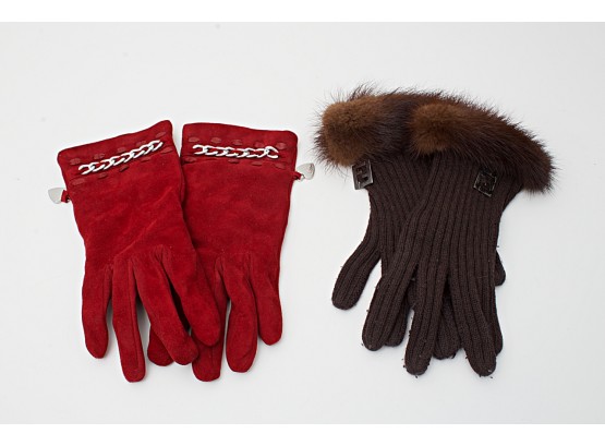 Fendi & Moschino Gloves, Size 7