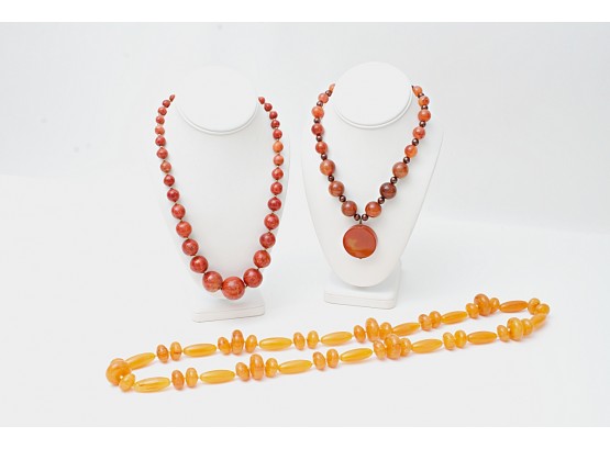 Three Heavy Quality Beaded Necklaces, One Lydell NYC