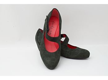 Pas Ole Rouge Dark Green Platform Shoes, Size 40