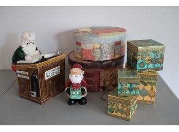 Christmas Cookie Jar, Boxes And Tins