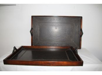 Two Large Decorative Trays By Maitland Smith