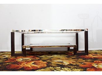 Chrome & Mirrored Glass Coffee Table - Retail $4500