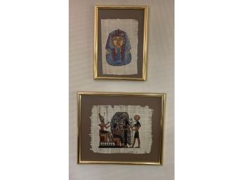 Two Egyptian Themed Prints Depicting Nefertiti & Servent's , The Other  King Tut