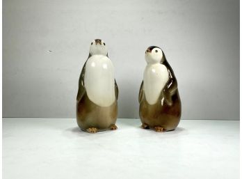 Vintage • Lomonosov • Russian Porcelain Penguin Pair - Made In Russia