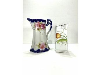 Vintage • Mixed Pair Of Small Water Pitchers
