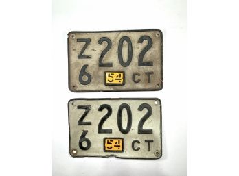 Vintage • License Plates • 1954