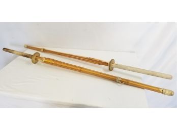 Two Bamboo Shinai Martial Arts Training Stick Swords