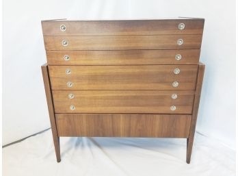 Mid Century Modern Tall Five Drawer Bedroom Chest