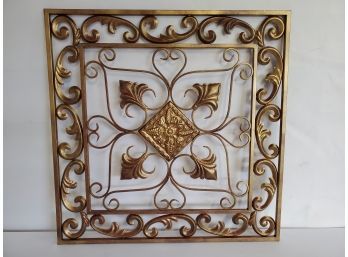 Handsome Wrought Metal Square Wall Art Decor 24' X 24'