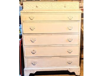 Sturdy White Spray Painted Wooded Cabinet Perfect For A Restoration Project
