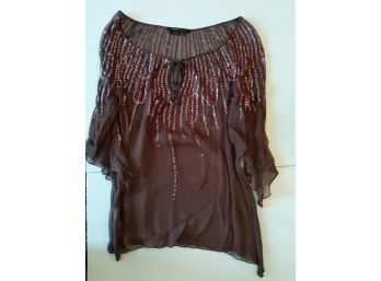 BCBG Sequin Brown Top