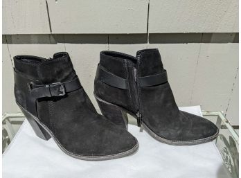 Black Suede Ankle Boots - By Aquatali , Rarely, If Ever, Worn - Size 12