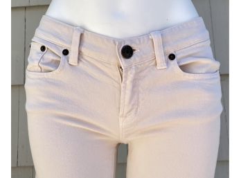 White, J. Crew Toothpick Ankle Jeans, Size 28